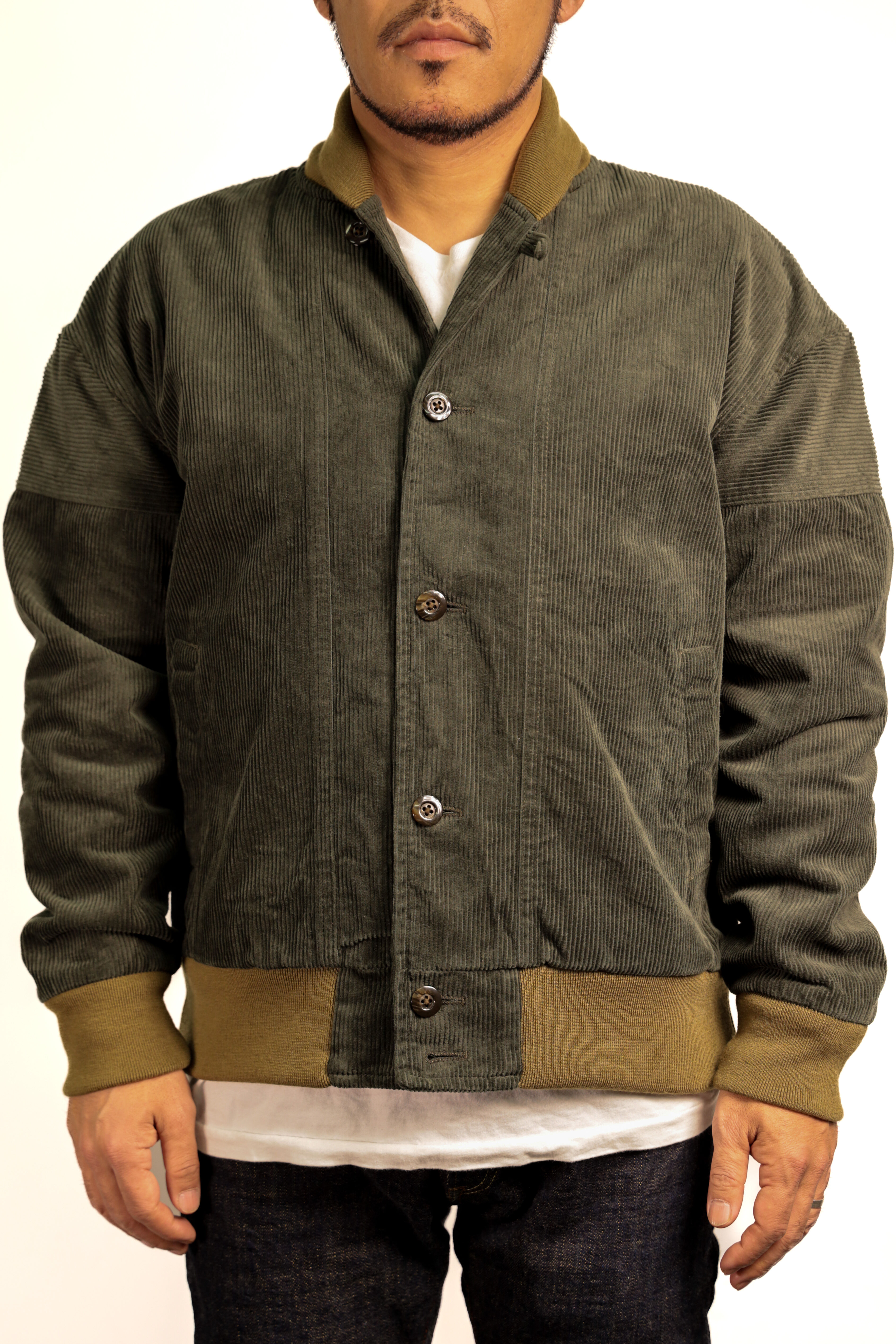 Buy TNK501SZA Sazanami Corduroy Jacket (Olive) for AUD 550.00 | Tanuki