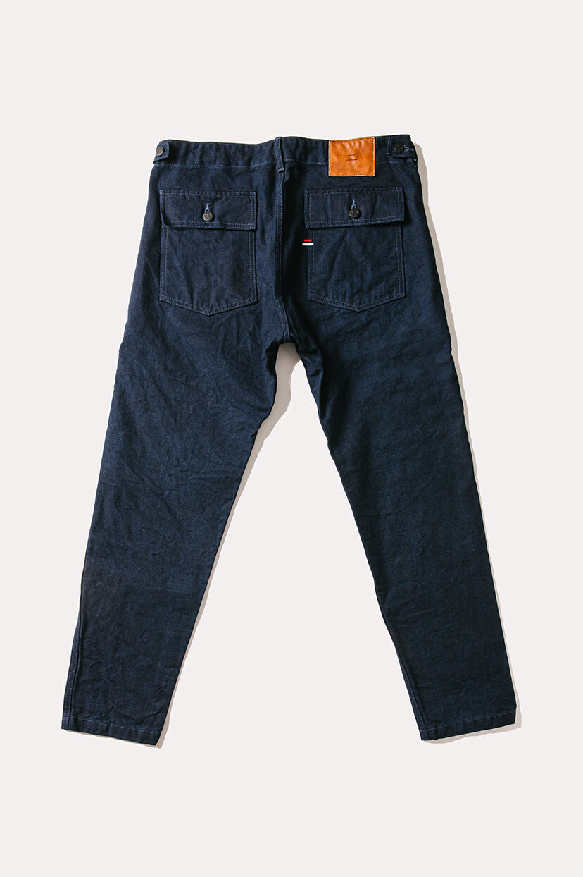 YO0905BKRID 25OZ UTILITY INDIGO PANTS